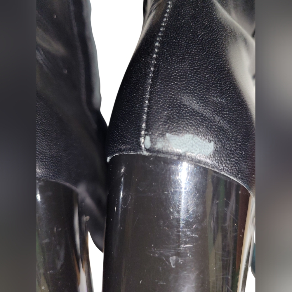 Coach Brielle  Black Leather Ankle Almond  Heeled Booties 7.5 - Picture 7 of 11